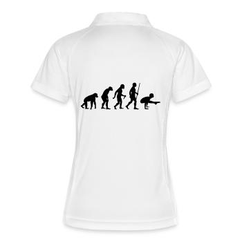 Evolution Yoga (Bhujapidasana) - Frauen Polo atmungsaktiv - Weiß/Navy - Hinten