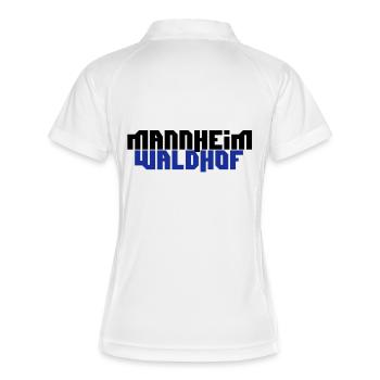mannheim waldhof - Frauen Polo atmungsaktiv - Weiß/Navy - Hinten