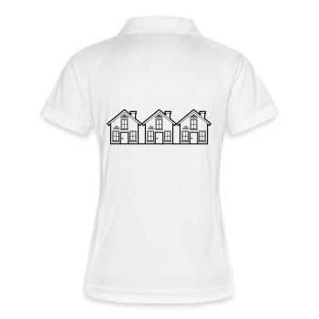 neighbors semidetached house idyllic fence garden - Women's Polo breathable - white/navy - Back