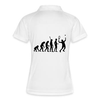 evolution_tennis_b_1c - Frauen Polo atmungsaktiv - Weiß/Navy - Hinten