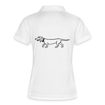Teckel - Polo respirant Femme - blanc/marine - Dos