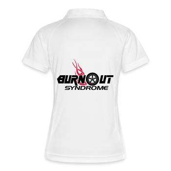 Burnout syndrome - Frauen Polo atmungsaktiv - Weiß/Navy - Hinten