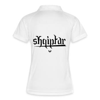 shqiptar_albaspirit - Frauen Polo atmungsaktiv - Weiß/Navy - Hinten