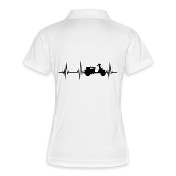 pulse frequency heartbeat scooter clipart driving ele - Women's Polo breathable - white/navy - Back
