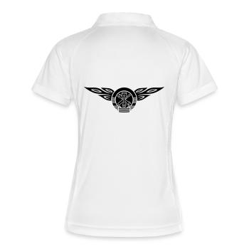 Emblème de flammes de voiture 1c - Polo respirant Femme - blanc/marine - Dos