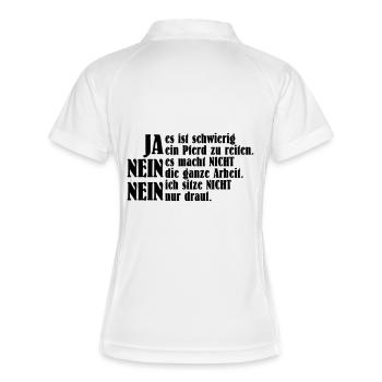 Ja_es_ist_schwierig - Frauen Polo atmungsaktiv - Weiß/Navy - Hinten