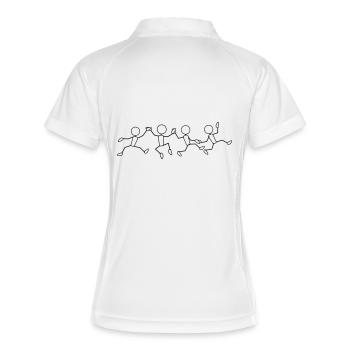 happy_human_chain_1c - Polo respirant Femme - blanc/marine - Dos