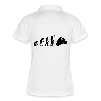 evolution_motorbike1 - Frauen Polo atmungsaktiv - Weiß/Navy - Hinten