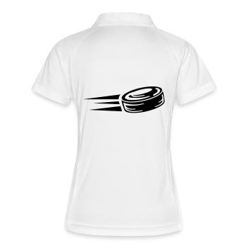 hockey_puk_f1 - Women's Polo breathable - white/navy - Back