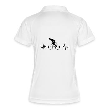 Sport Mountainbiker Puls - Frauen Polo atmungsaktiv - Weiß/Navy - Hinten