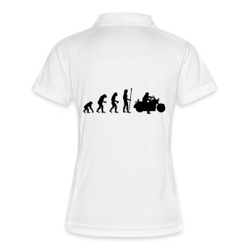 evolution_motorbike2 - Frauen Polo atmungsaktiv - Weiß/Navy - Hinten