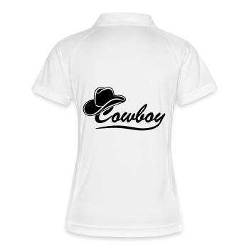 Police de cowboy avec chapeau - Polo respirant Femme - blanc/marine - Dos