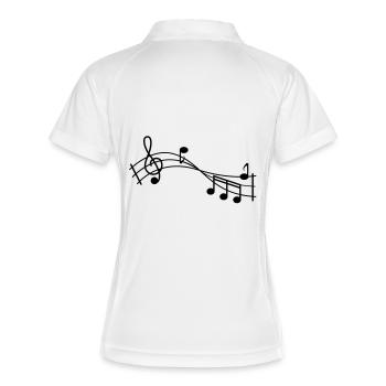 musik - Frauen Polo atmungsaktiv - Weiß/Navy - Hinten