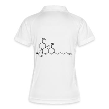 THC Tetrahydrocannabinol - Polo respirant Femme - blanc/marine - Dos