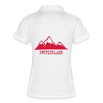Switzerland - Frauen Polo atmungsaktiv - Weiß/Navy - Hinten