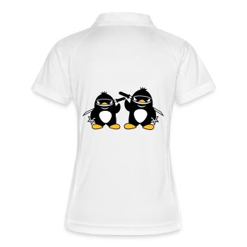 2 Penguins Ninja Samurai Japanese Katana Team Duo - Women's Polo breathable - white/navy - Back