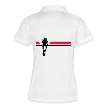Tauchen - Frauen Polo atmungsaktiv - Weiß/Navy - Hinten