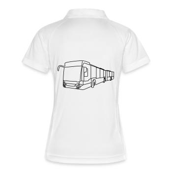 Bus Fahrer Tribal - Frauen Polo atmungsaktiv - Weiß/Navy - Hinten