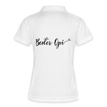 bester_opi - Frauen Polo atmungsaktiv - Weiß/Navy - Hinten