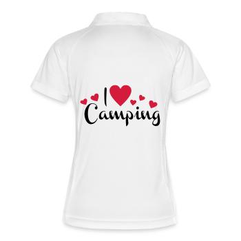 camping - Frauen Polo atmungsaktiv - Weiß/Navy - Hinten