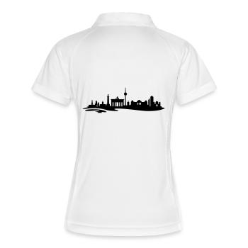 Berlin Skyline - Frauen Polo atmungsaktiv - Weiß/Navy - Hinten