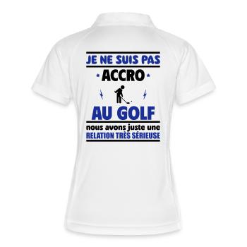 Je ne suis pas accro au golf - Polo respirant Femme - blanc/marine - Dos