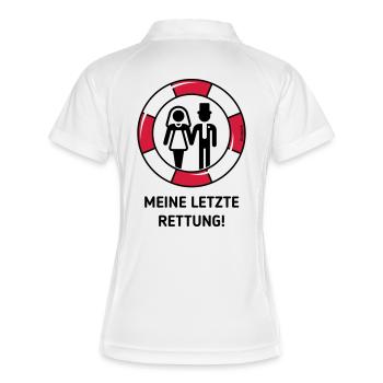 Meine Letzte Rettung! (Hochzeit / Brautpaar / POS) - Frauen Polo atmungsaktiv - Weiß/Navy - Hinten