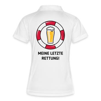 Meine Letzte Rettung! (Bier / Willibecher / POS) - Frauen Polo atmungsaktiv - Weiß/Navy - Hinten