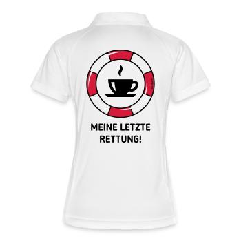 Meine Letzte Rettung! (Kaffee Kaffeetrinker POS2C) - Frauen Polo atmungsaktiv - Weiß/Navy - Hinten