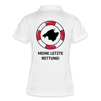 Meine Letzte Rettung! (Mallorca / Urlaub / POS 2C) - Frauen Polo atmungsaktiv - Weiß/Navy - Hinten