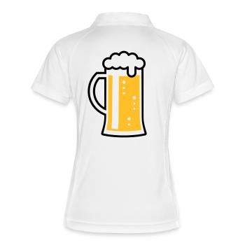 Chope de bière (Bière / Chope de bière / Verre à bière / L / 2C) - Polo respirant Femme - blanc/marine - Dos