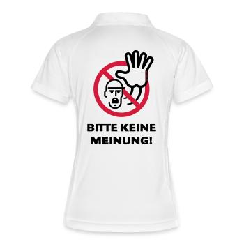 Bitte Keine Meinung! (Warnzeichen Warnschild / 2C) - Frauen Polo atmungsaktiv - Weiß/Navy - Hinten