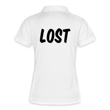Lost - Frauen Polo atmungsaktiv - Weiß/Navy - Hinten