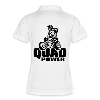 quad_power - Frauen Polo atmungsaktiv - Weiß/Navy - Hinten