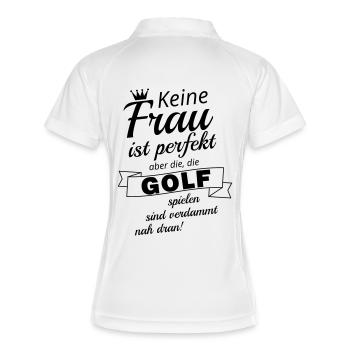 Perfekte Golffrau - Frauen Polo atmungsaktiv - Weiß/Navy - Hinten