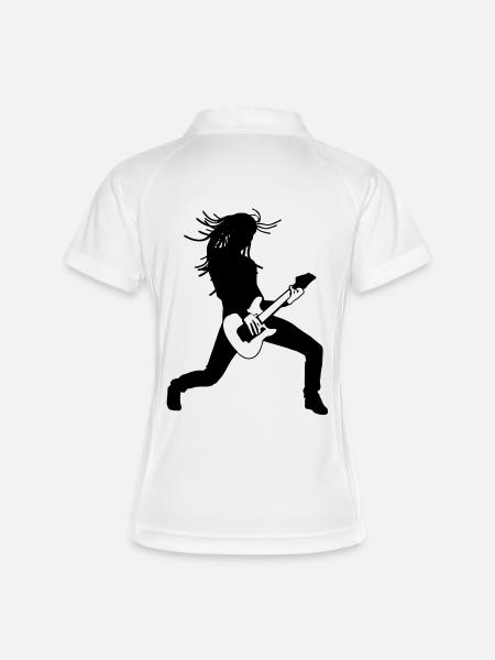 guitar player eu - Women's Polo breathable - white/navy