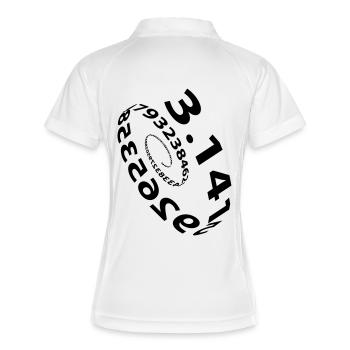 Pi 3,14 Nombre circulaire en spirale - Polo respirant Femme - blanc/marine - Dos