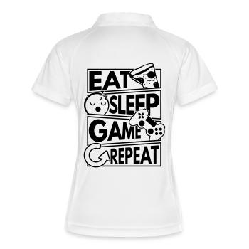 Mangez le jeu de sommeil répété - Polo respirant Femme - blanc/marine - Dos