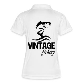 Fishing Love - Frauen Polo atmungsaktiv - Weiß/Navy - Hinten
