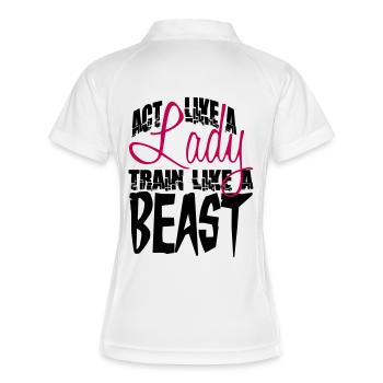 Agir comme un train de Dame comme une bête - Polo respirant Femme - blanc/marine - Dos