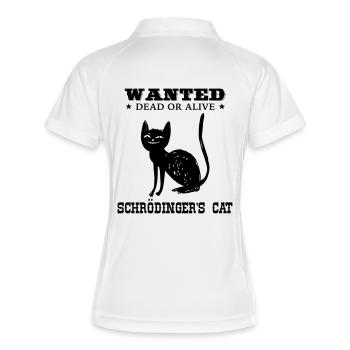 Awsome Geek Shirt: Schrödinger's Cat - Frauen Polo atmungsaktiv - Weiß/Navy - Hinten