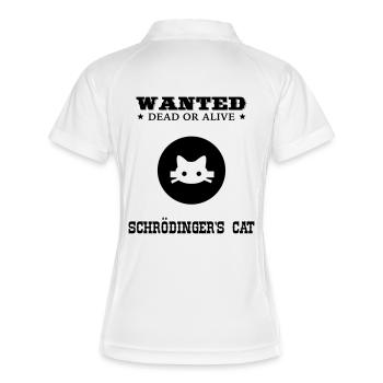 Geek Shirt: Schrödinger's Cat - Frauen Polo atmungsaktiv - Weiß/Navy - Hinten