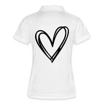 Herz - Frauen Polo atmungsaktiv - Weiß/Navy - Hinten