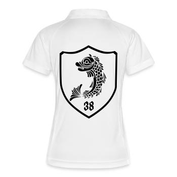 grenoble, dauphin blason 38 - Polo respirant Femme - blanc/marine - Dos
