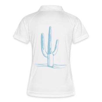 Kaktus Stacheln Wüste Kakteengewächs Cool Kakteen - Frauen Polo atmungsaktiv - Weiß/Navy - Hinten