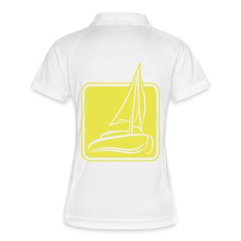 Sailing Logo Icon Square Sailboat Ship - Women's Polo breathable - white/navy - Back