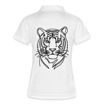 Tigre Art à une ligne - Polo respirant Femme - blanc/marine - Dos