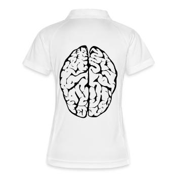 brain - Women's Polo breathable - white/navy - Back