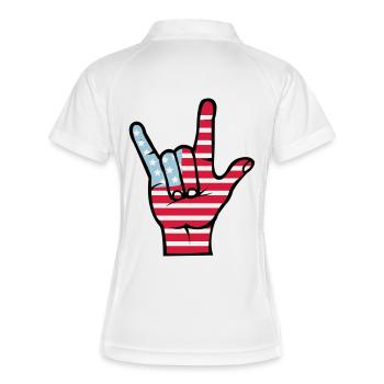 hand_usa - Women's Polo breathable - white/navy - Back