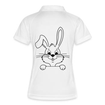 bunny_01 - Frauen Polo atmungsaktiv - Weiß/Navy - Hinten